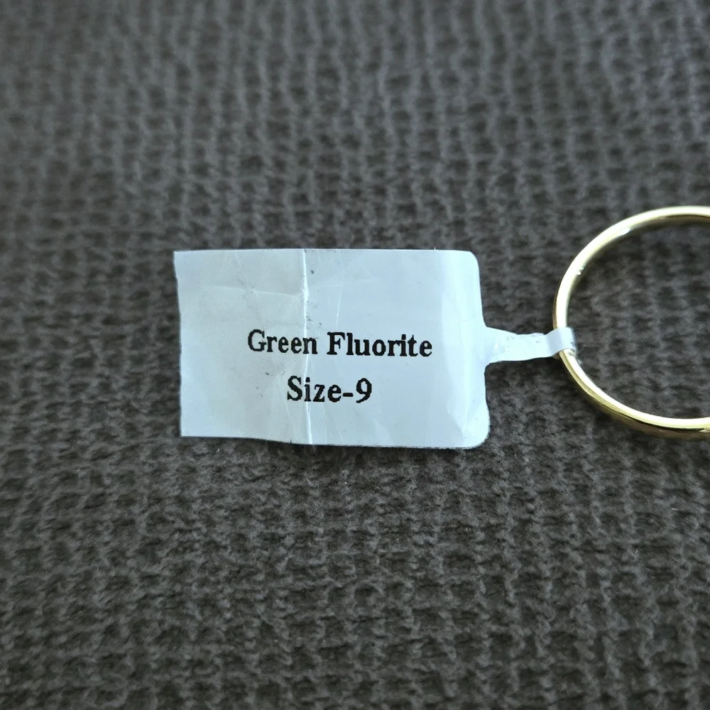 Shivam Green💚 Flourite Teardrop💧 with White Topaz Ring💍 - NWT - Picture 8 of 16